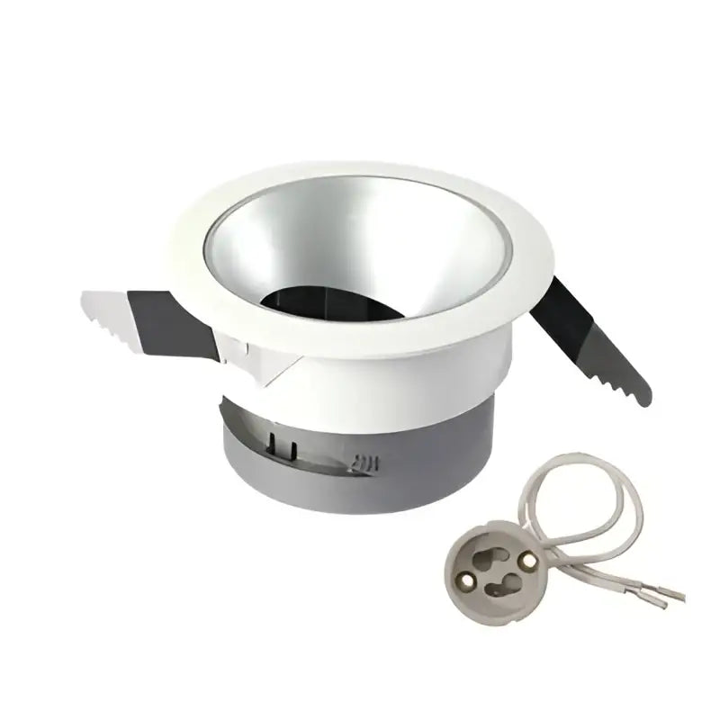 Modern black and white decorbites adjustable gu10 mr16 ceiling downlight with white silver recessed fixture and black tabs