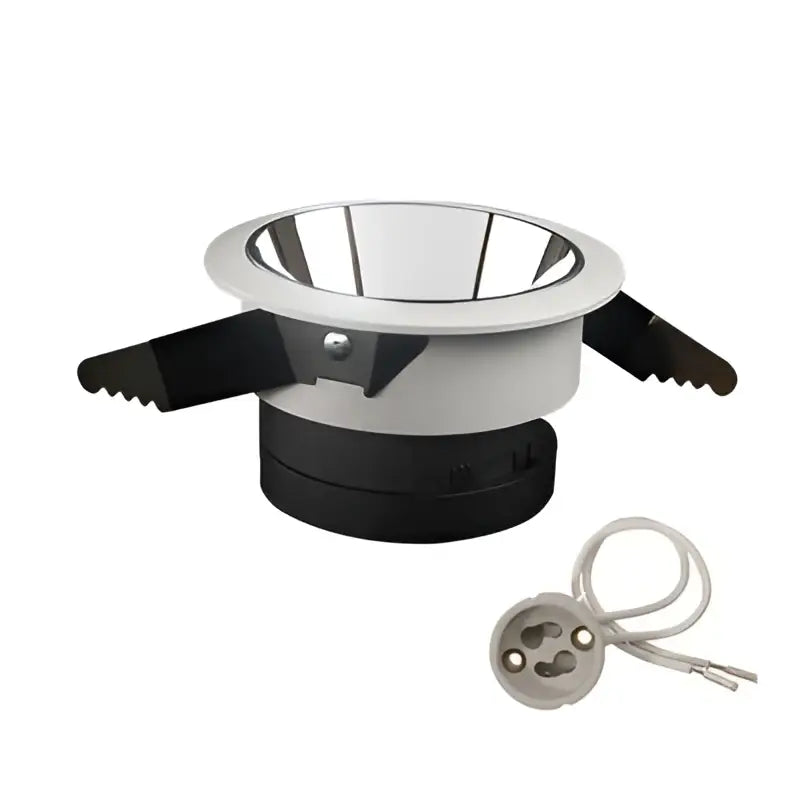 Silver and black recessed gu10 mr16 ceiling downlight with decorbites adjustable modern design for bedroom use