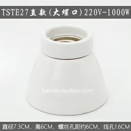Modern black and white ceramic e27 lamp bulb holder with white ceramic tste27 straight lamp socket and large screw base