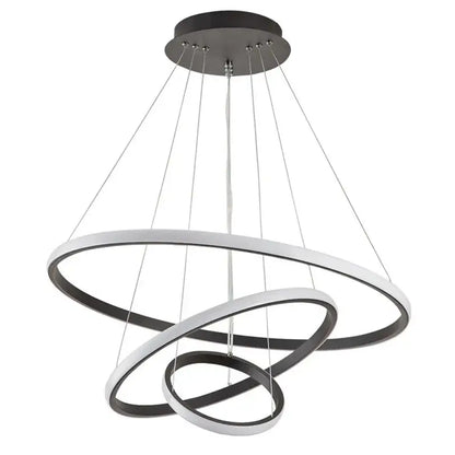 Modern black and white circles chandelier pendant lamp with sleek metallic finish for living room decorbites pendant lamp