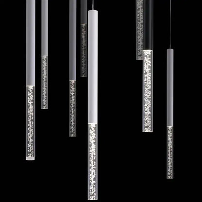 Modern black and white cylinder led pendant light with frosted glass and embedded leds for kitchen decorbites cylinder led
