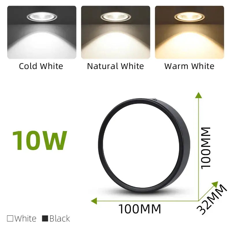 Modern black decorbites led ceiling 10w recessed led ceiling lamp with sleek design and three color temperature options