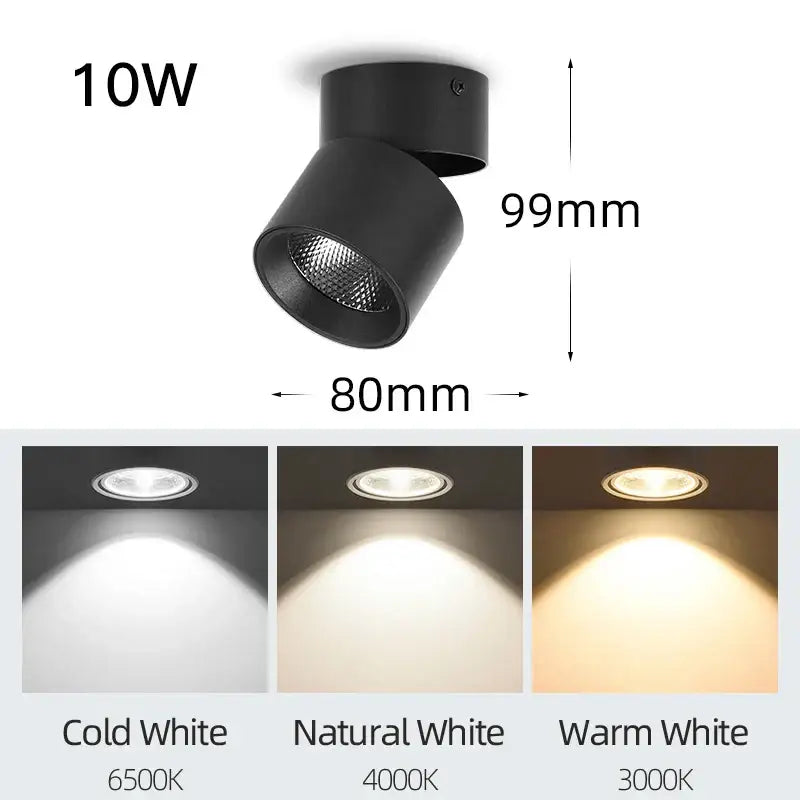 Modern black decorbites led ceiling lamp featuring a 10w adjustable led track light with three color temperatures