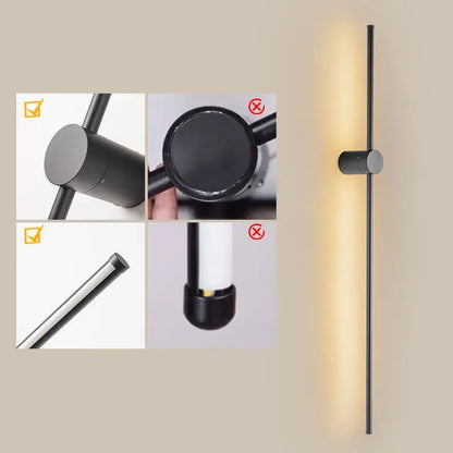 Modern black minimalist wall lights with sleek cylindrical design and warm ambient light decorbites dimmable led wall sconce
