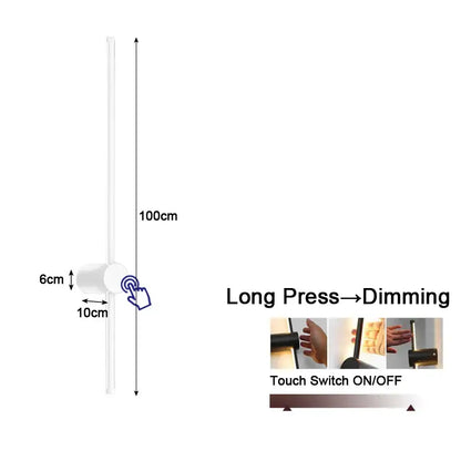 A sleek white wall-mounted decorbites dimmable led wall light with touch control for bedroom sconce decor