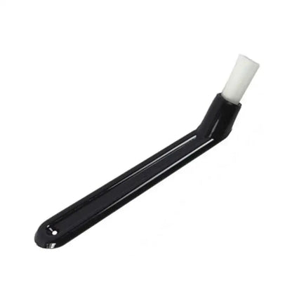 Black plastic espresso machine brush with white cylindrical bristles for decorbites espresso machine cleaning tool