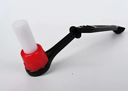 Black and red plastic espresso machine brush with white bristles for decorbites espresso machine cleaning tool