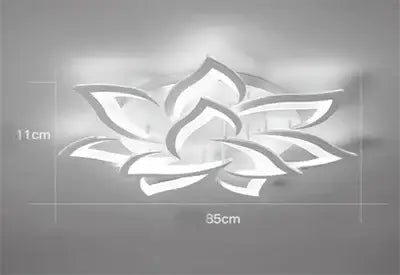 White modern lotus-shaped led chandelier with sleek metallic accents for living room decor by decorbites led chandelier