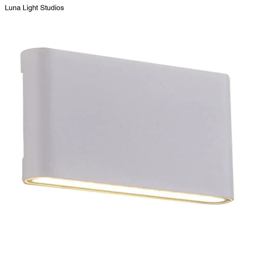 Modern black and white flush mount wall lamp with sleek rectangular design and warm led sconce light for bedrooms