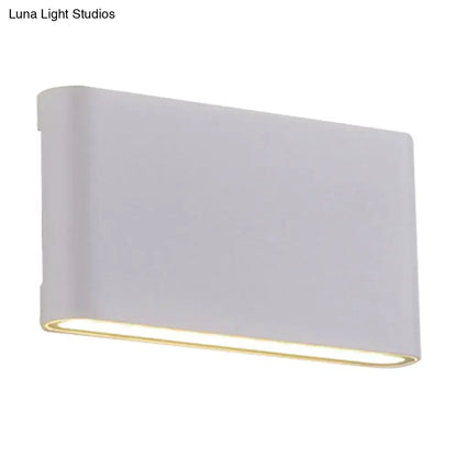 Modern black and white flush mount wall lamp with sleek rectangular design and warm led sconce light for bedrooms