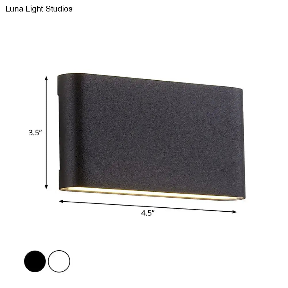 Modern black rectangular flush mount wall lamp with matte finish and warm led sconce light for bedroom use