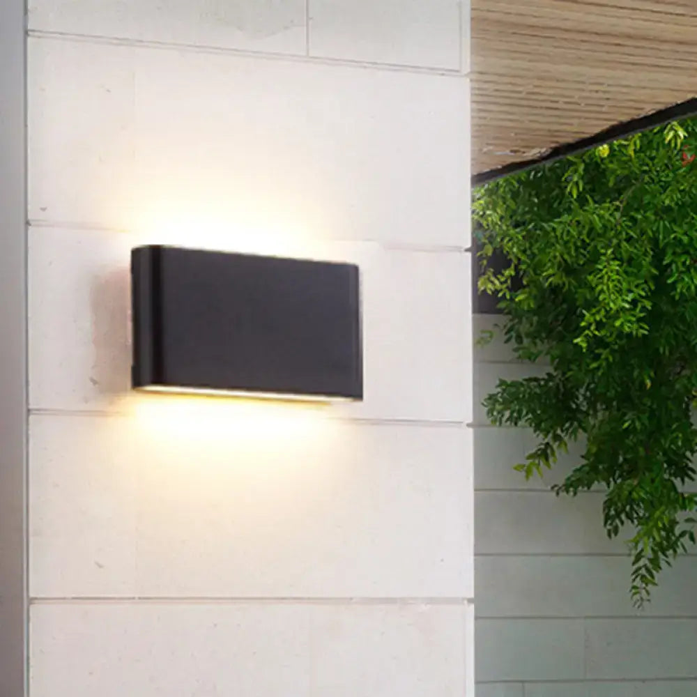 Modern black rectangular flush mount wall lamp with sleek LED sconce light ideal for bedroom use