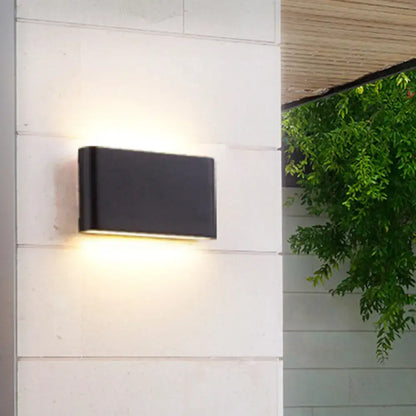 Modern black rectangular flush mount wall lamp with sleek LED sconce light ideal for bedroom use