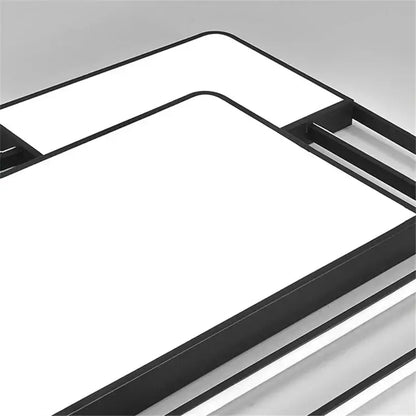 Modern black-framed geometry led ceiling light with sleek rectangular panels for living room decorbites geometry led decor