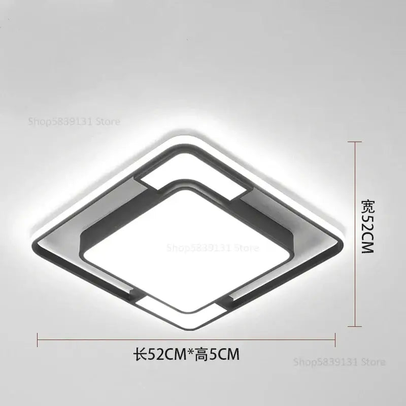Modern black-framed geometry led ceiling light with sleek square design and illuminated edges for living room decorbites ceiling light