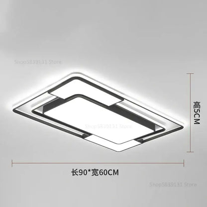 Modern black and white geometry led ceiling light with sleek rectangular black frame for living room decorbites geometry led ceiling