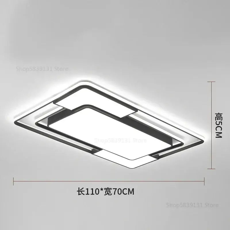 Modern black and white geometry led ceiling light with sleek black frame and white illuminated panel for living room decorbites geometry led ceiling