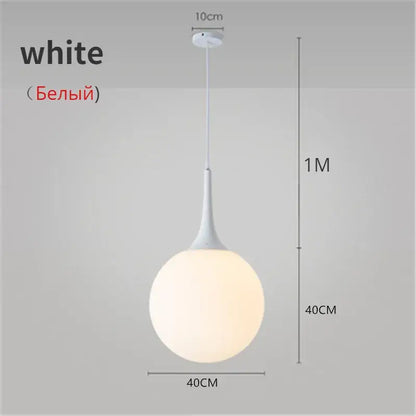 Modern black and white glass ball led pendant lights with white frosted glass globe and sleek metal stem for living room decorbites glass ball