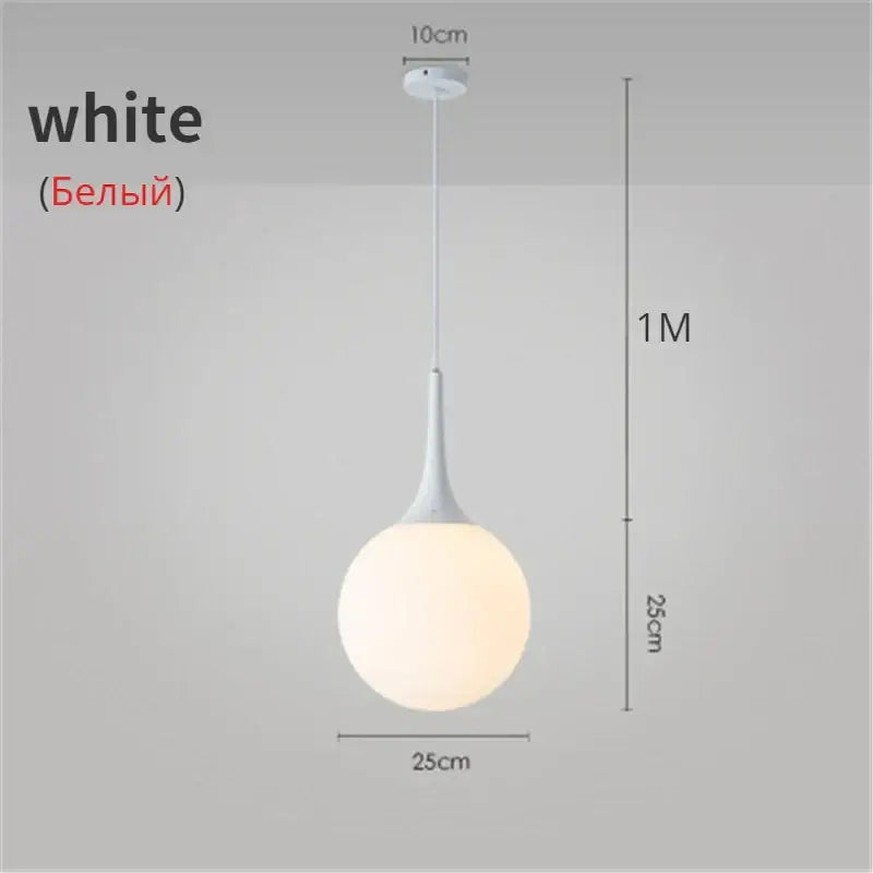 Modern black and white pendant lights with white frosted glass ball led shade for living room decorbites glass ball