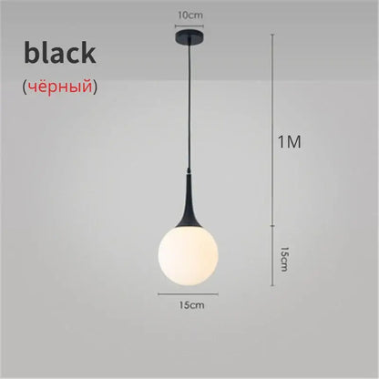Modern black pendant lights with a sleek metal fixture and frosted glass globe for living room decorbites glass ball led lighting