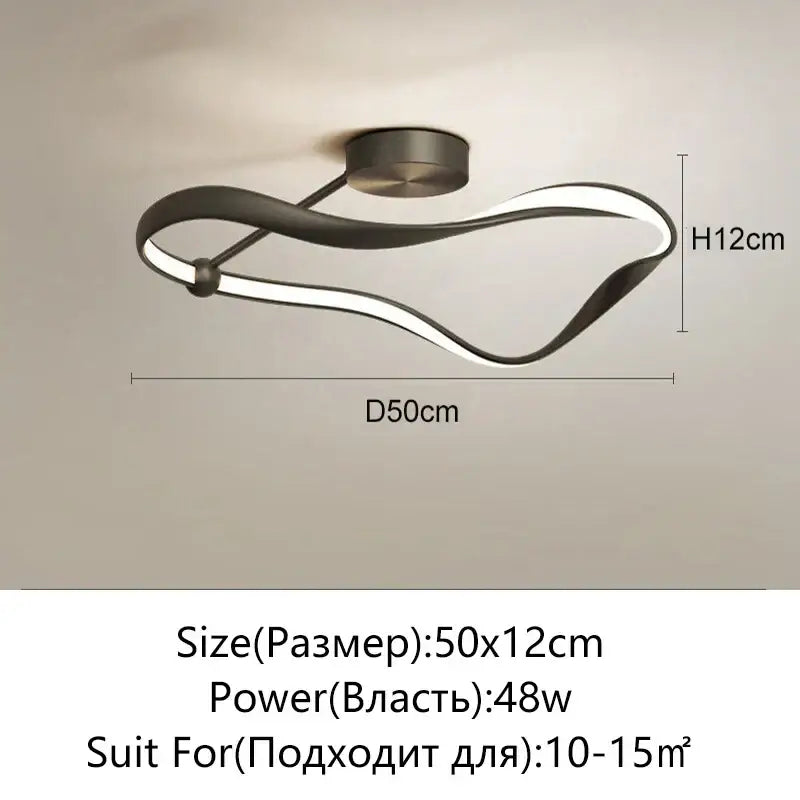 Modern black and white infinity loop led ceiling light by decorbites ideal for stylish bedroom lighting and decor