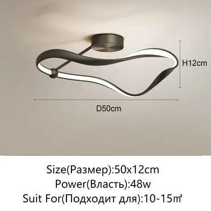 Modern black and white infinity loop led ceiling light by decorbites ideal for stylish bedroom lighting and decor