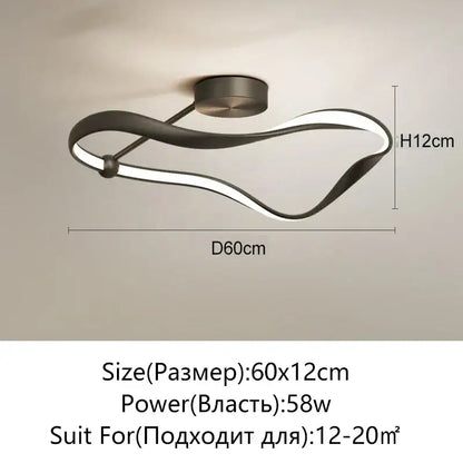 Modern black and white infinity led ceiling light with sleek flowing design perfect for bedroom decorbites led ceiling light