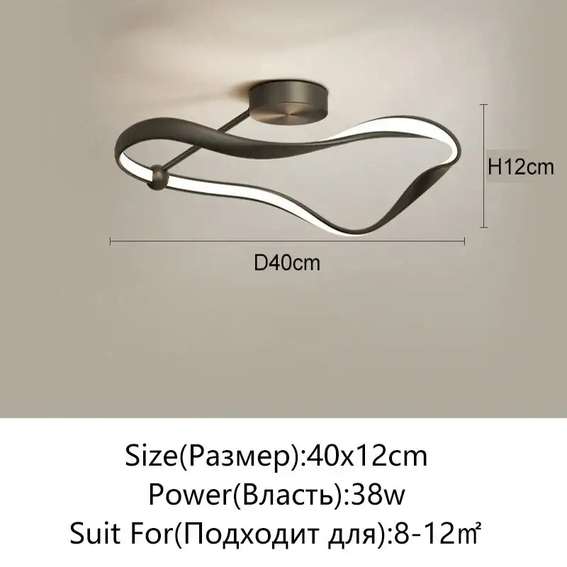 Modern black and white infinity led ceiling light with sleek flowing design for bedroom decorbites led ceiling light