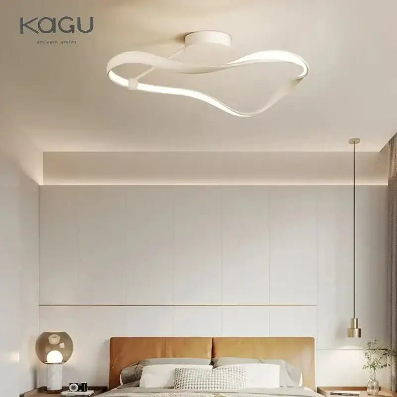 White kagu brand modern black and white led ceiling light with sleek curved design for bedroom decorbites led ceiling