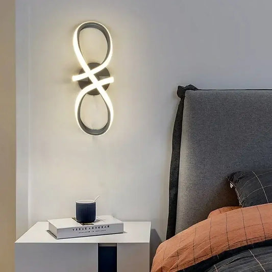 Modern black and white infinity led wall sconce with sleek design perfect for decorbites gold nordic bedroom lighting
