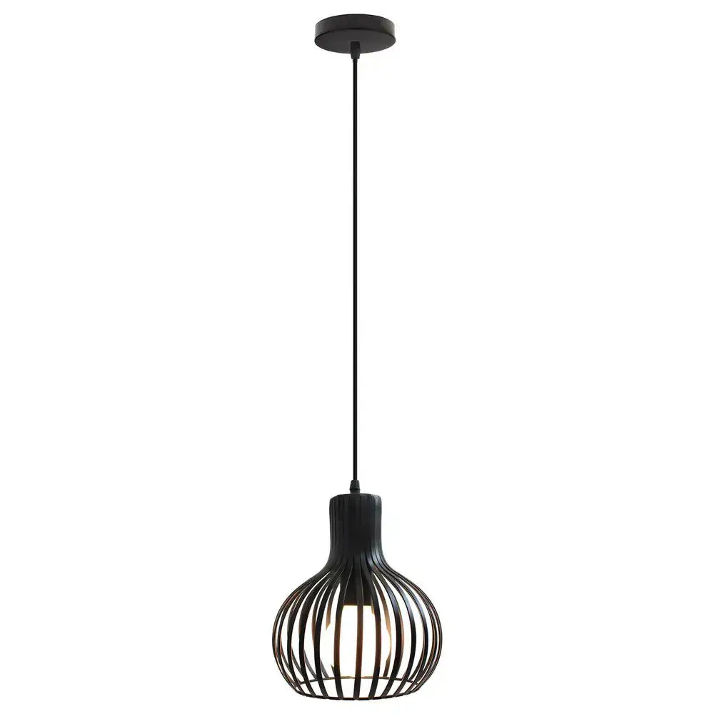 Modern black and white iron cage pendant light with frosted glass bulb ideal for kitchen decorbites iron cage pendant lights