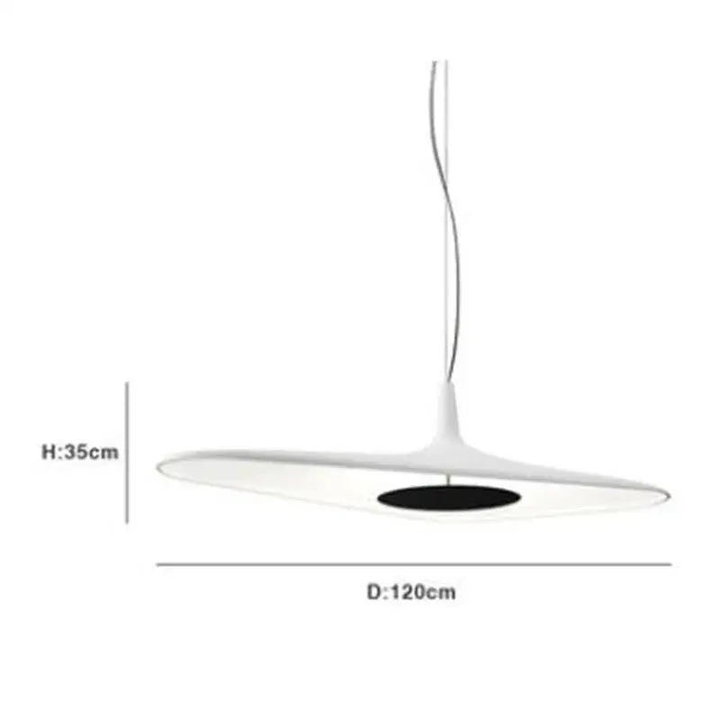 Modern black and white decorbites irregular pendant light with sleek disc-shaped design and central black circular accent