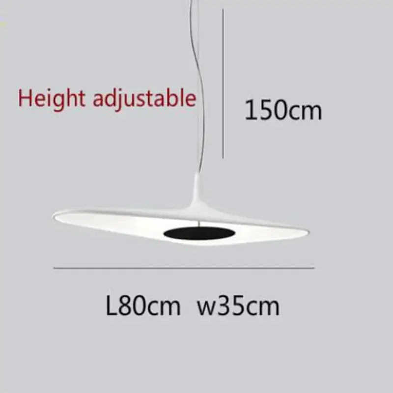 White sleek modern pendant light with black circular center and adjustable height decorbites irregular resin pendant for dining room