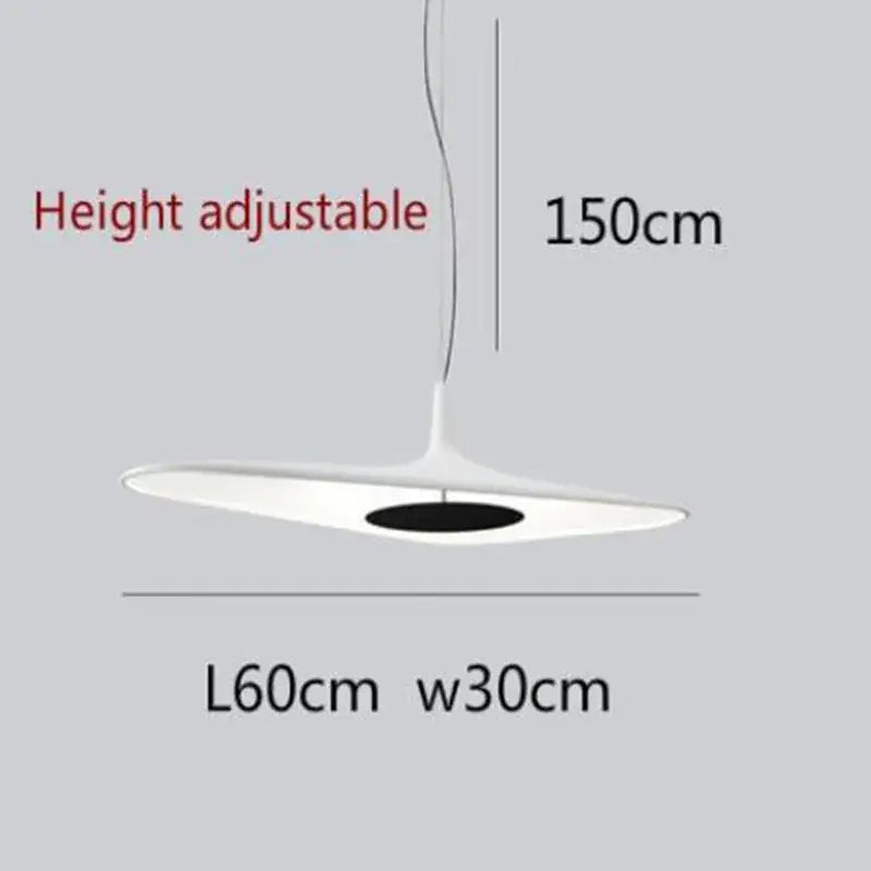 White sleek height-adjustable disc-shaped pendant light with black accent for dining room decorbites irregular resin pendant