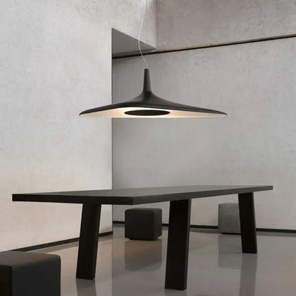 Modern black and white irregular resin pendant light with black matte disc design and warm interior glow for dining room decorbites irregular resin pendant
