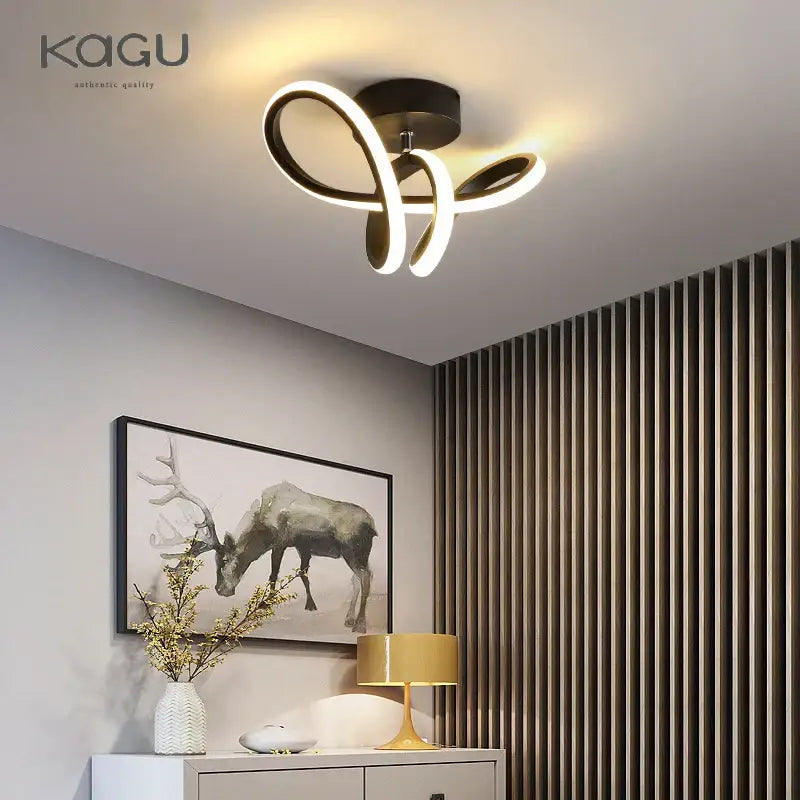Modern black and white decorbites led ceiling lamp with sleek intertwined spiral design for living room decorbites led ceiling