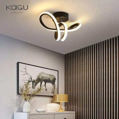 Modern black and white decorbites led ceiling lamp with sleek intertwined spiral design for living room decorbites led ceiling