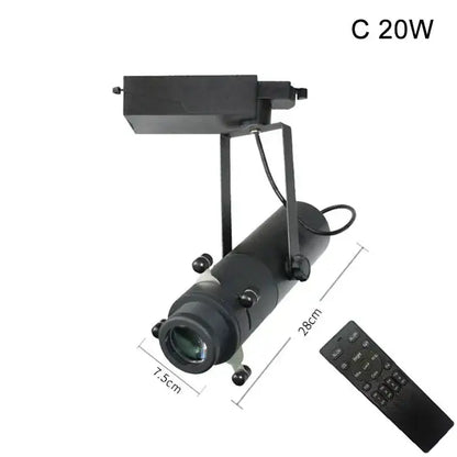 Modern black and white led track light gallery spotlight with black 20w adjustable led track light and remote control