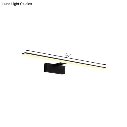 Modern black and white led vanity lamp bathroom sconce with sleek rectangular design and 20-inch length