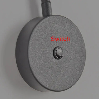 Modern black and white led wall lamp with gray circular matte switch and on off toggle for bedroom decorbites led wall use