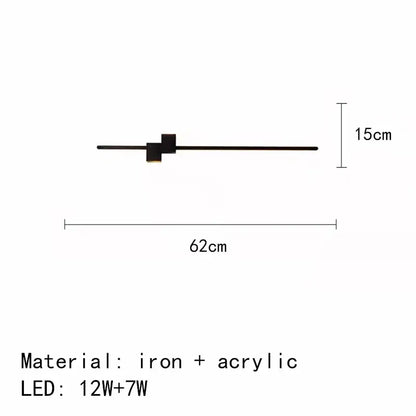Modern black and white led wall lights minimalist sconce with iron and acrylic horizontal bar for decorbites led wall use