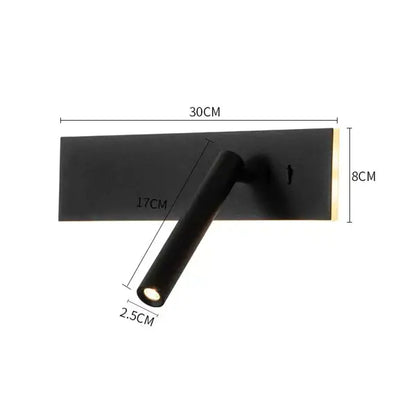 Modern black and white led wall reading lamp with black matte finish and adjustable arm for bedroom decorbites led wall