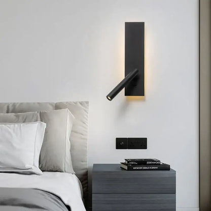 Modern black led wall reading lamp with sleek adjustable arm for bedroom decorbites led wall lighting