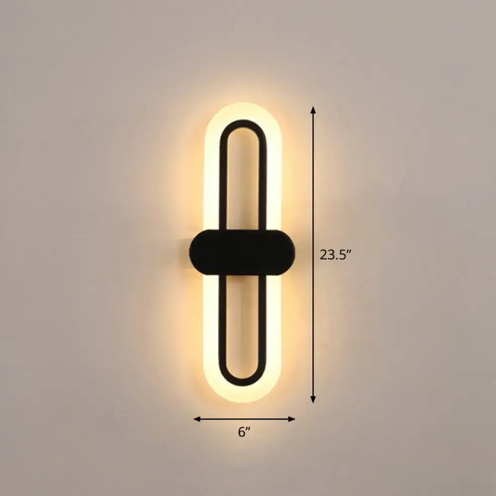 Modern black and warm white led wall sconce with sleek minimalist design for living room 110v-120v light type
