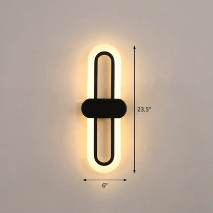 Modern black and warm white led wall sconce with sleek minimalist design for living room 110v-120v light type