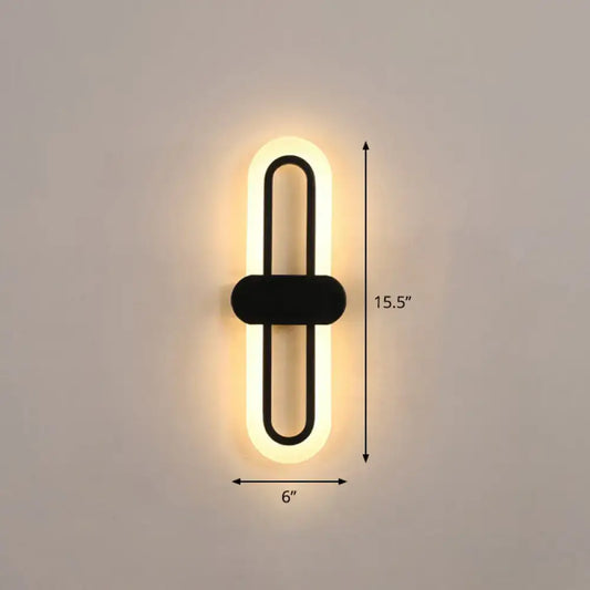 Modern black and white led wall sconce with sleek minimalist design and 110v-120v light type for living room use