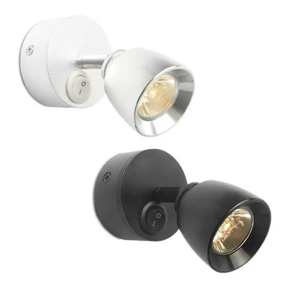 Modern black and white led wash reading wall lamp with adjustable heads and built-in motion sensor for bedroom decorbites led wash