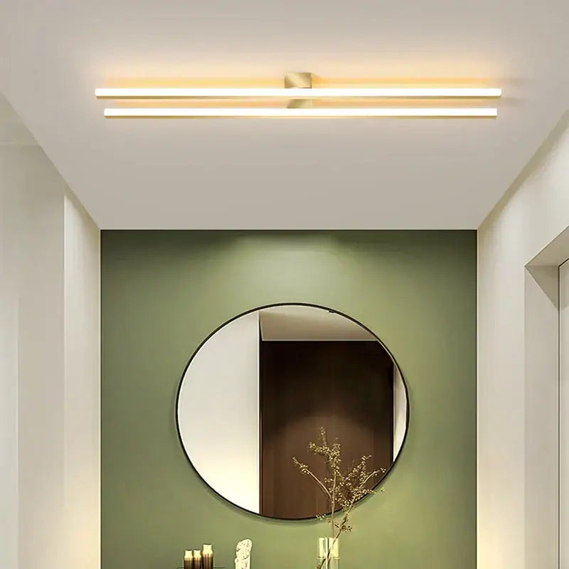 Modern black and white double-bar led ceiling light with sleek minimalist design and warm white decorbites led ceiling illumination