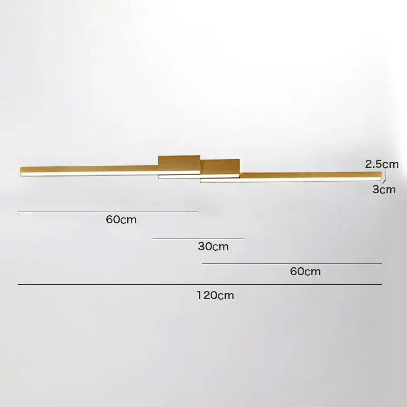 Modern gold-toned linear wall sconce with sleek minimalist design and integrated led lighting for decorbites led ceiling light