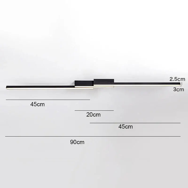 Modern black and white linear led ceiling light with sleek minimalist design for living room decorbites led ceiling fixture
